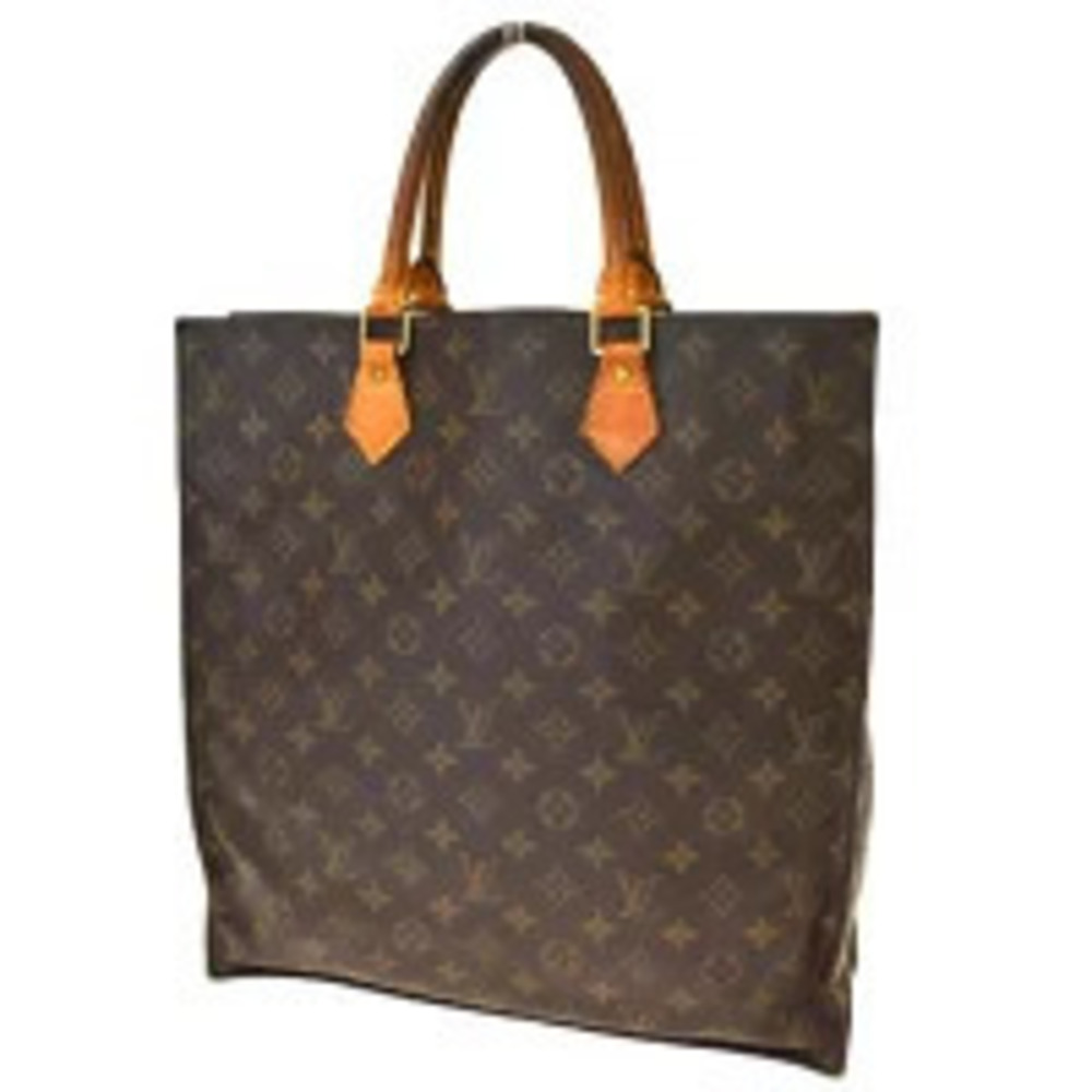 Louis Vuitton Sac Plat Handbag Monogram Leather